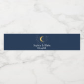 Crescent Moon Starry Night Wasserflaschenetikett (Einzelnes Label)