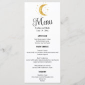 Crescent Moon Starry Night Wedding Flat Menu Menükarte (Vorderseite)
