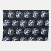 Crescent Moon Stars Celestial Black Halloween Geschirrtuch (Horizontal)
