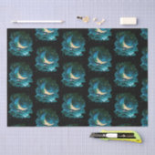 Crescent Moon Stars Celestial Black Halloween Seidenpapier (Handwerk)