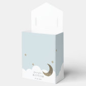 Crescent Moon & Stars Light Blue Boy Taufe Geschenkschachtel (Geöffnet)