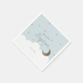 Crescent Moon & Stars Light Blue Boy Taufe Serviette (Ecke)