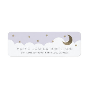 Crescent Moon & Stars Lilac Lila