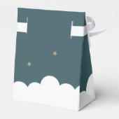 Crescent Moon & Stars Navy Blue Baptisbox Geschenkschachtel (Rückseite)