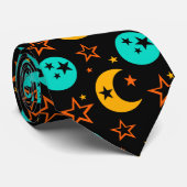 Crescent Moon Stars Night Sky Galaxy Mitternacht Krawatte (Gerollt)