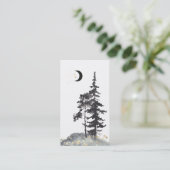 *~* Crescent Moon Trees Black Gold Stars Glitzer Visitenkarte (Stehend Vorderseite)