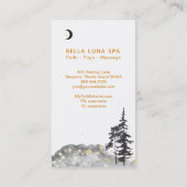 *~* Crescent Moon Trees Black Gold Stars Glitzer Visitenkarte (Rückseite)
