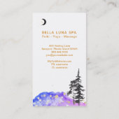 *~* Crescent Moon Trees Gold Stars Glitzer Blau Visitenkarte (Rückseite)