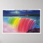 Crescent Moon über beleuchtetes Hufeisen Poster (Vorne)