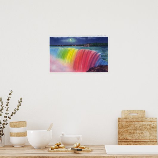 Crescent Moon über beleuchtetes Hufeisen Poster (Küche)