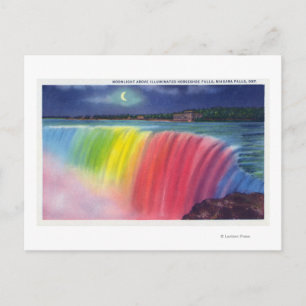 Crescent Moon über beleuchtetes Hufeisen Postkarte