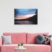 Crescent Moon über den Walden Pond Leinwanddruck (Insitu (Wohnzimmer))