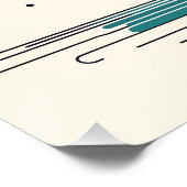 Crescent Moon über Regenschirm mit Star Rain Poster (Ecke)