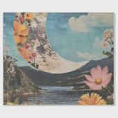 Crescent Moon über serene Landschaft Geschenkpapier (Flach)