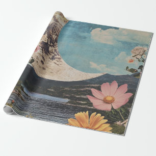 Crescent Moon über serene Landschaft Geschenkpapier