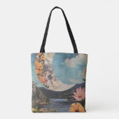 Crescent Moon über serene Landschaft Tasche (Rückseite)