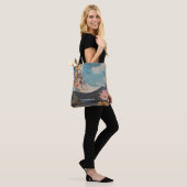 Crescent Moon über serene Landschaft Tasche (Am Model)