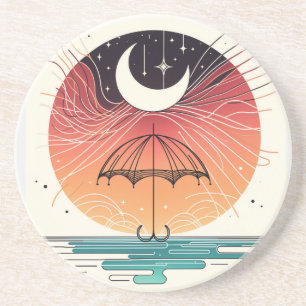 Crescent Moon Umbrella Boho Dream Getränkeuntersetzer