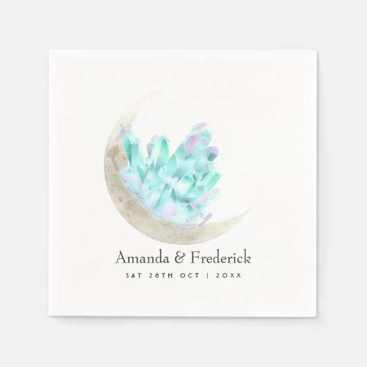 Crescent Moon und Crystal Wedding Serviette (Vorderseite)
