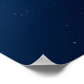Crescent Moon und Dark Side Indigo Sky Stars Poster (Ecke)