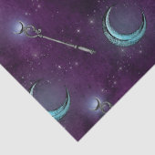 Crescent Moon und Mitarbeiter auf Lila Decoupage Seidenpapier (Detail)