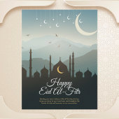 Crescent Moon und Moschee Eid al-Fitr Postkarte
