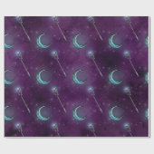 Crescent Moon und Personal auf Lila Geschenkpapier (Flach)