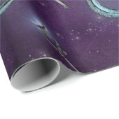 Crescent Moon und Personal auf Lila Geschenkpapier (Rolleneckpunkt)