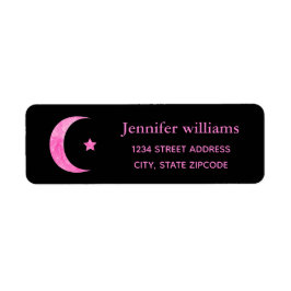 Crescent Moon und Star Address Label