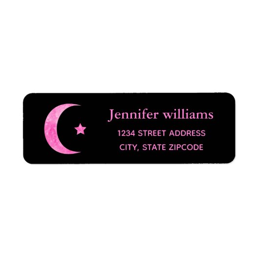 Crescent Moon und Star Address Label (Vorne)