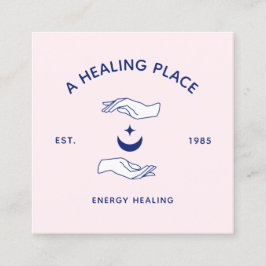 Crescent Moon und Star Hands Energy Worker Quadratische Visitenkarte