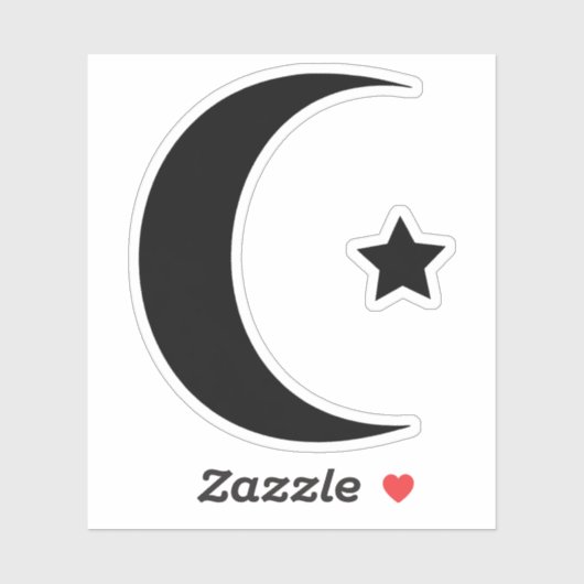 Crescent Moon und Star Vinyl Cut Sticker (Blatt)