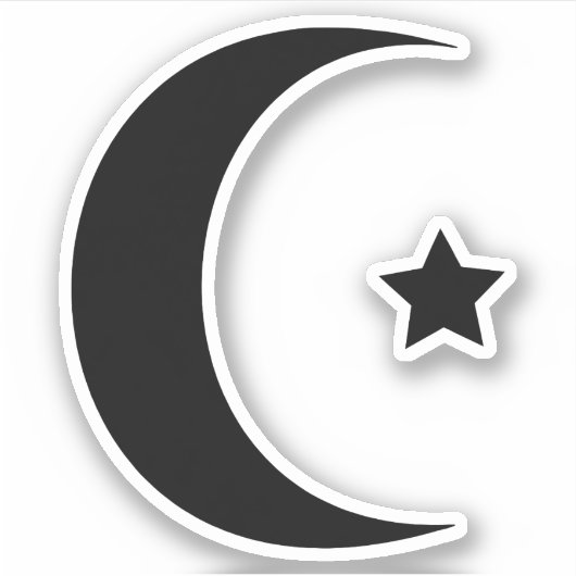 Crescent Moon und Star Vinyl Cut Sticker (Vorderseite)