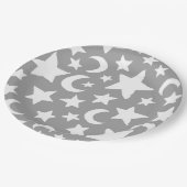 Crescent Moon und Stars Pappteller (Schrägansicht)