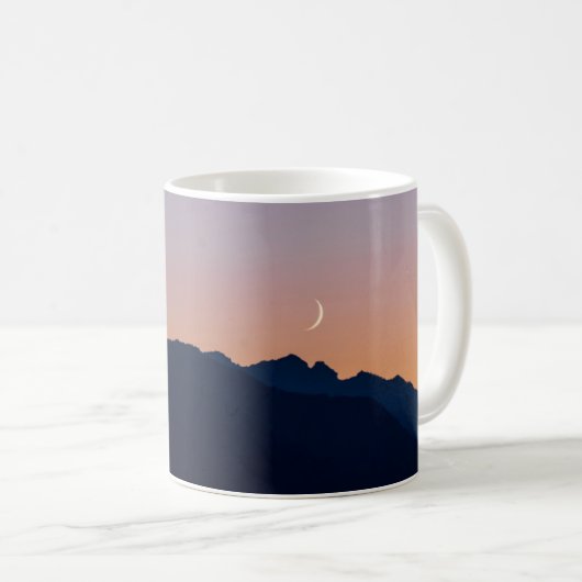 Crescent Moon & Venus | Seabeck, Washington Kaffeetasse (VorderseiteRechts)