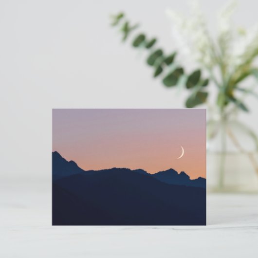 Crescent Moon & Venus | Seabeck, Washington Postkarte (Stehend Vorderseite)