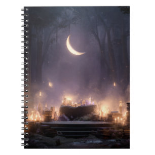 Crescent Moon verzaubertes Altar-Notebook Notizblock