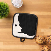 Crescent Moon White Black Waxing Topflappen (Oben Unten)