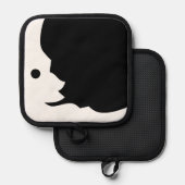 Crescent Moon White Black Waxing Topflappen (Vorderseite/Rückseite)