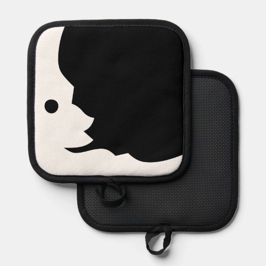 Crescent Moon White Black Waxing Topflappen (Vorderseite/Rückseite)