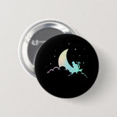 Crescent Moon Wicca Mystical Cat Pastel Goth Button (Vorne & Hinten)