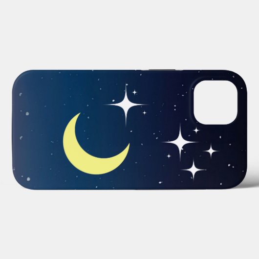 Crescent Moon with Stars IPhone case (Rückseite (Horizontal))