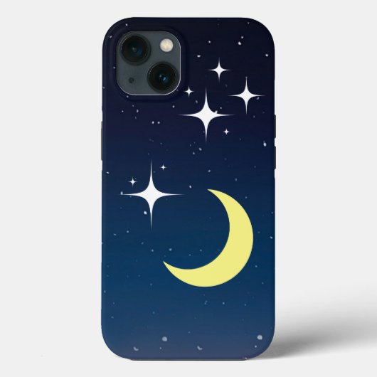 Crescent Moon with Stars IPhone case (Rückseite)
