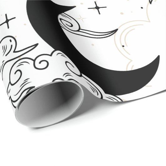 Crescent Moon Wrapping Paper Geschenkpapier (Rolleneckpunkt)