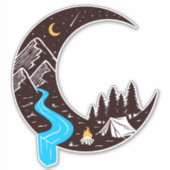 Crescent Moon Zent Camping Campfire Aufkleber (Vorderseite)