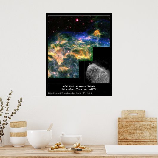 Crescent Nebula 6888 Hubble Telescope Poster (Küche)
