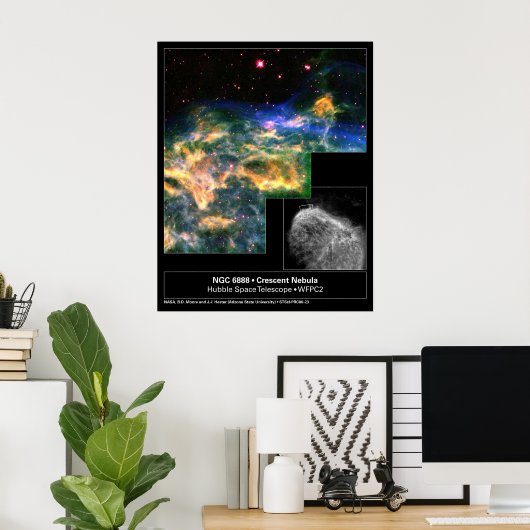 Crescent Nebula 6888 Hubble Telescope Poster (Heimbüro)