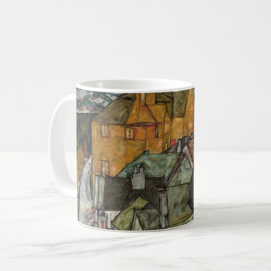 Crescent of Houses II, Island Town by Egon Schiele Kaffeetasse (Vorderseite Links)