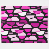 Crescent Pattern 010921 - Magenta Pink Fleecedecke (Vorderseite (Horizontal))