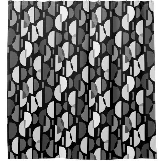 Crescent Pattern 010921 - Monochrome Duschvorhang (Vorderseite)